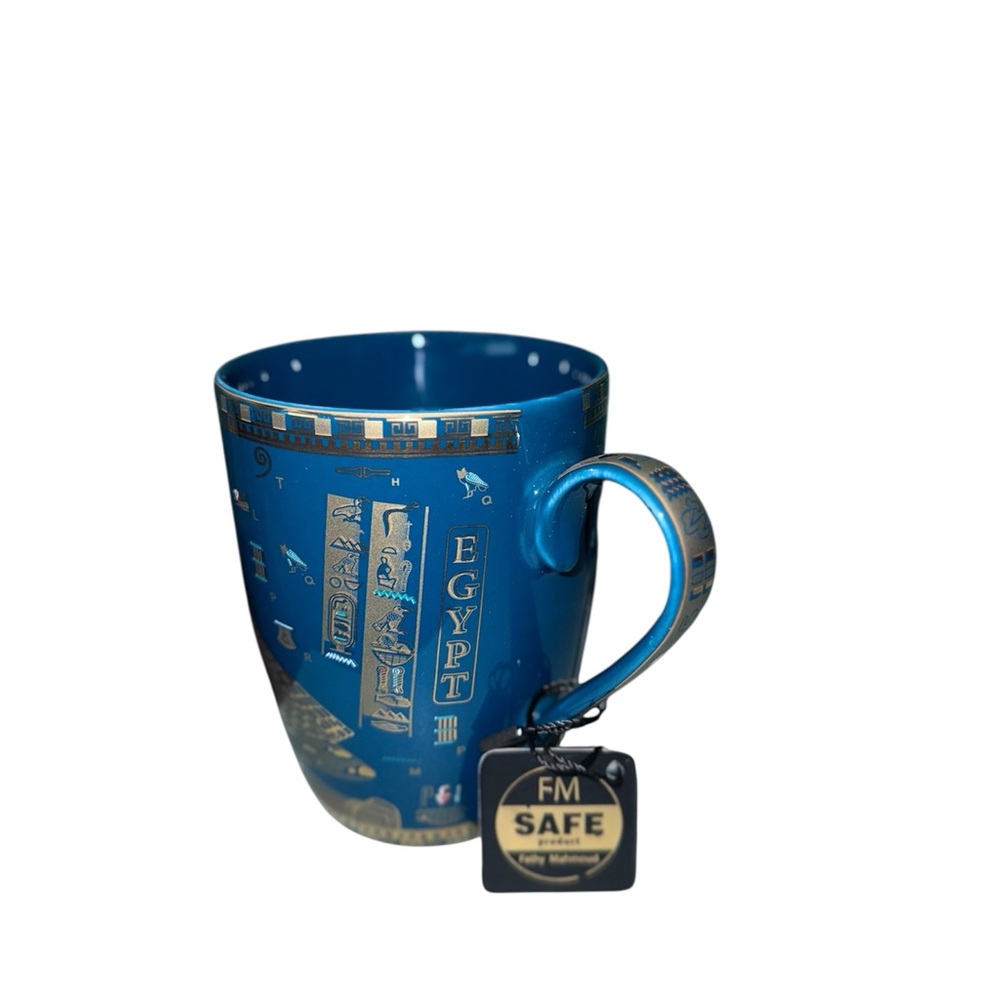 Ceramic Coffee Mug Porcelain Ancient Egyptian Style